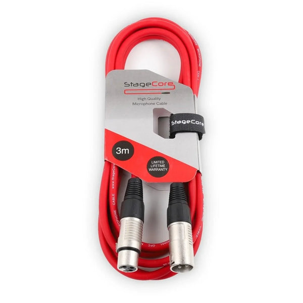 Stagecore 3m Red XLR Microphone Cable
