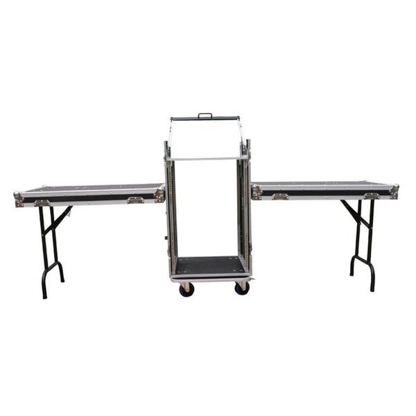 StageCore FC156 Cobra 19" 16u + 10u Slant with Tables and Wheels Flight Case - DY Pro Audio