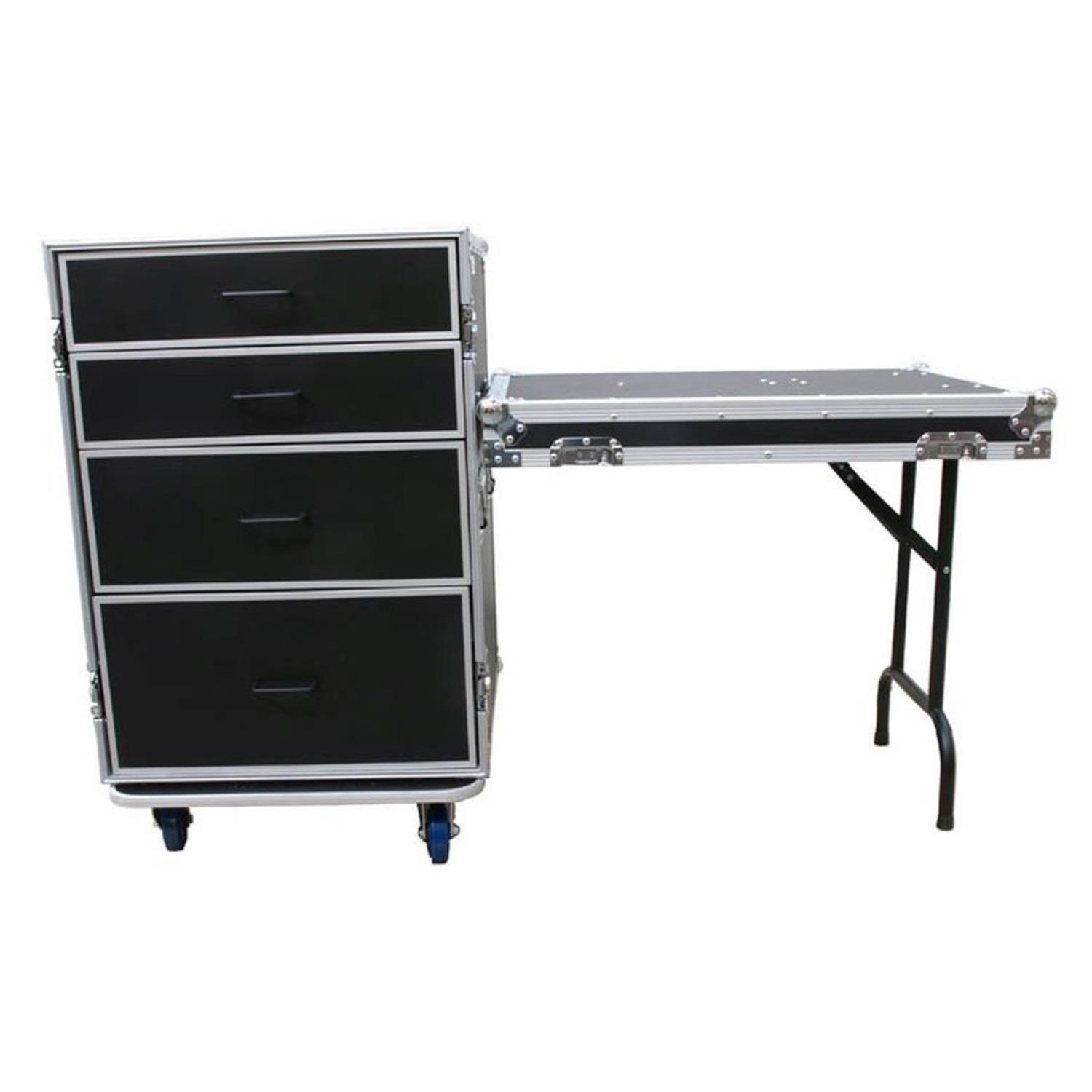 StageCore FC67Universal Draw Case (4 Drawers) with Table, with wheels - DY Pro Audio