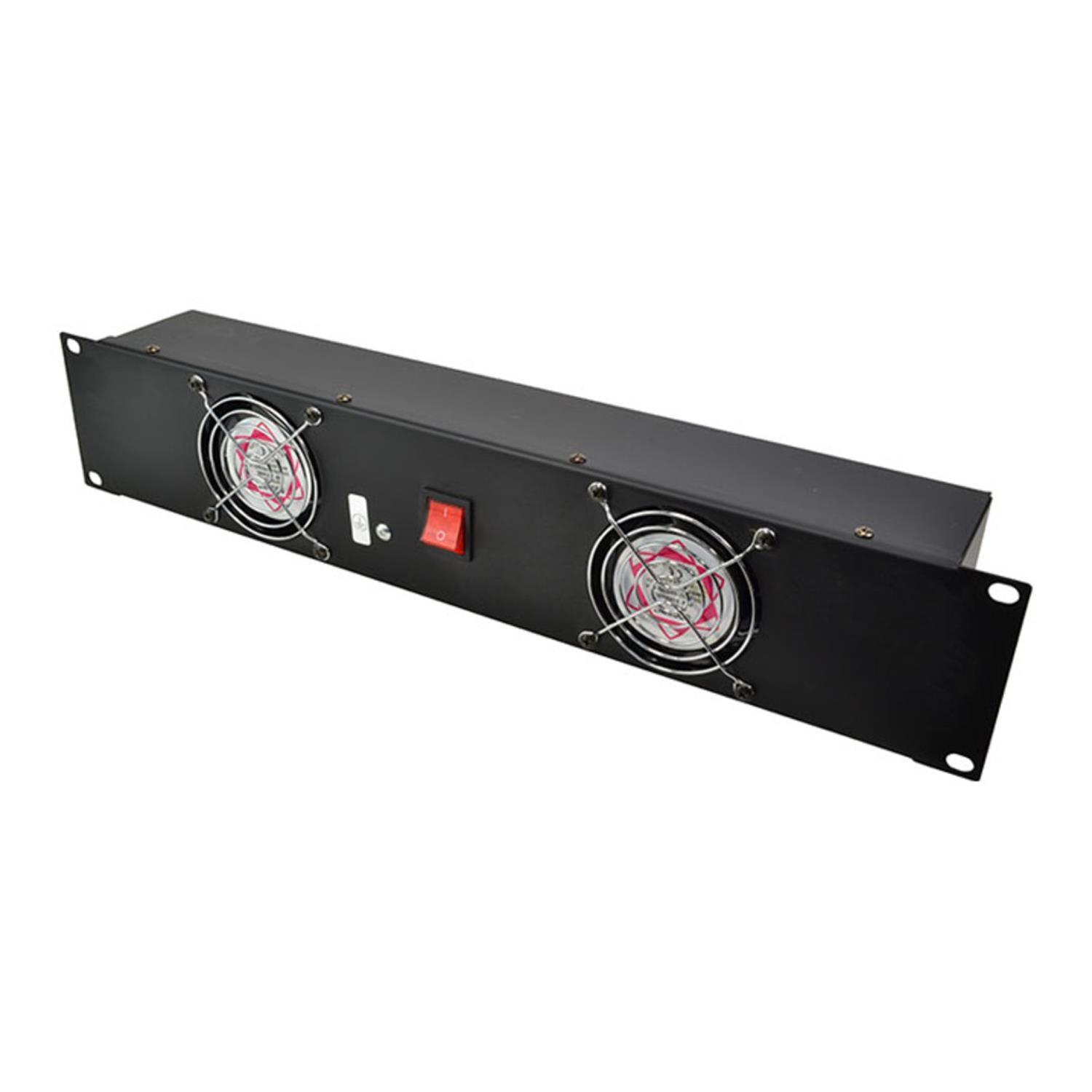 Stagecore RK2FAN 19" 2U Rackmount Fan Panel with 2 x 80mm Pre-fitted Fans - DY Pro Audio