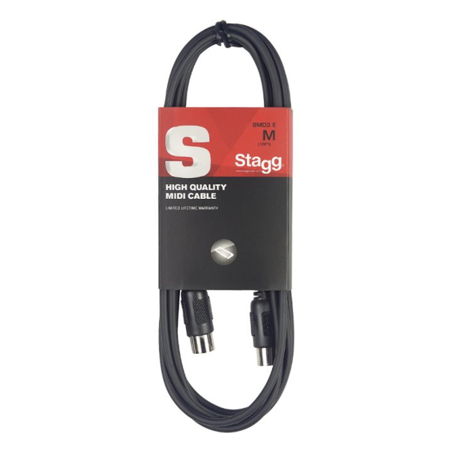 Stagg 10m 5 Pin Midi DIN Cable - DY Pro Audio