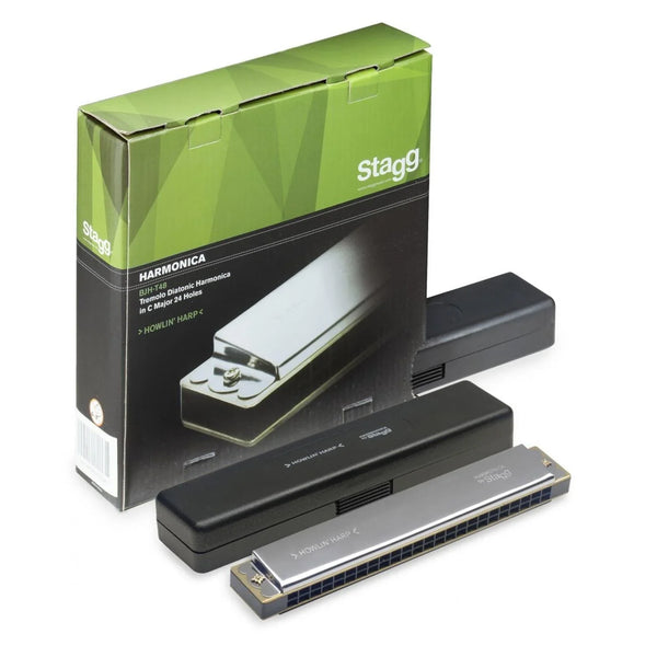 Stagg BJH-T48 Harmonica Howlin 24 hole Harp Tremolo Diatonic in C major - DY Pro Audio