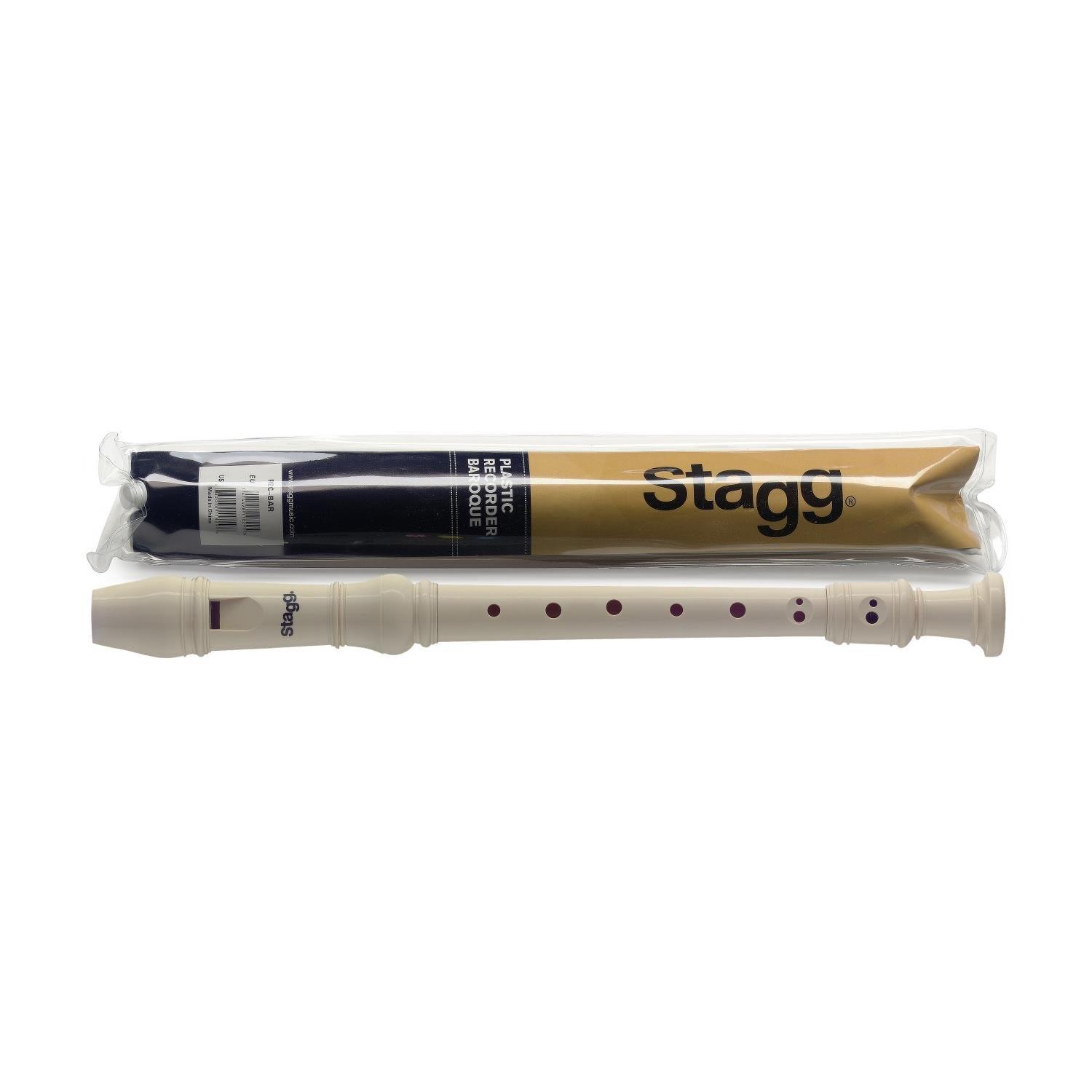 Stagg REC-BAR Soprano Recorder with Baroque Fingering Cream Beige - DY Pro Audio