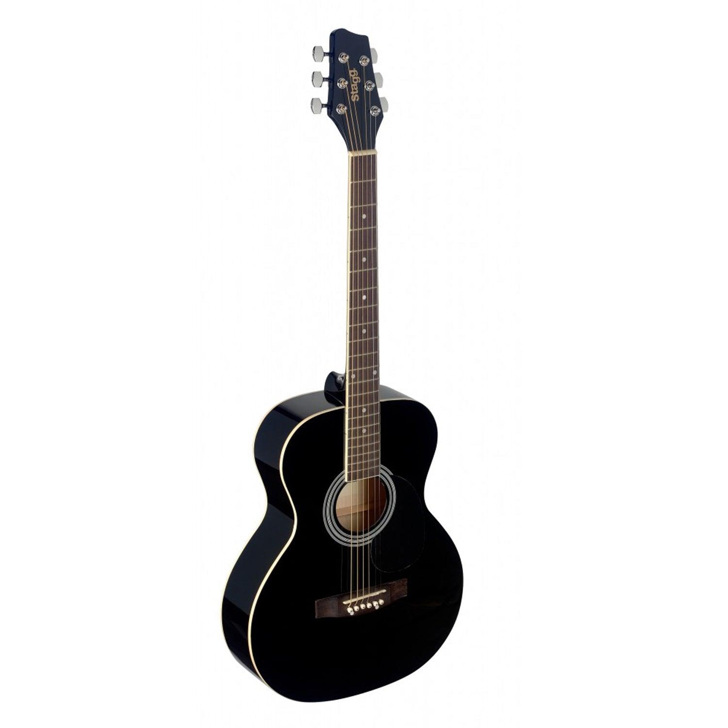 Stagg SA20A BLK 4/4 Black Auditorium Acoustic Guitar with Basswood Top - DY Pro Audio