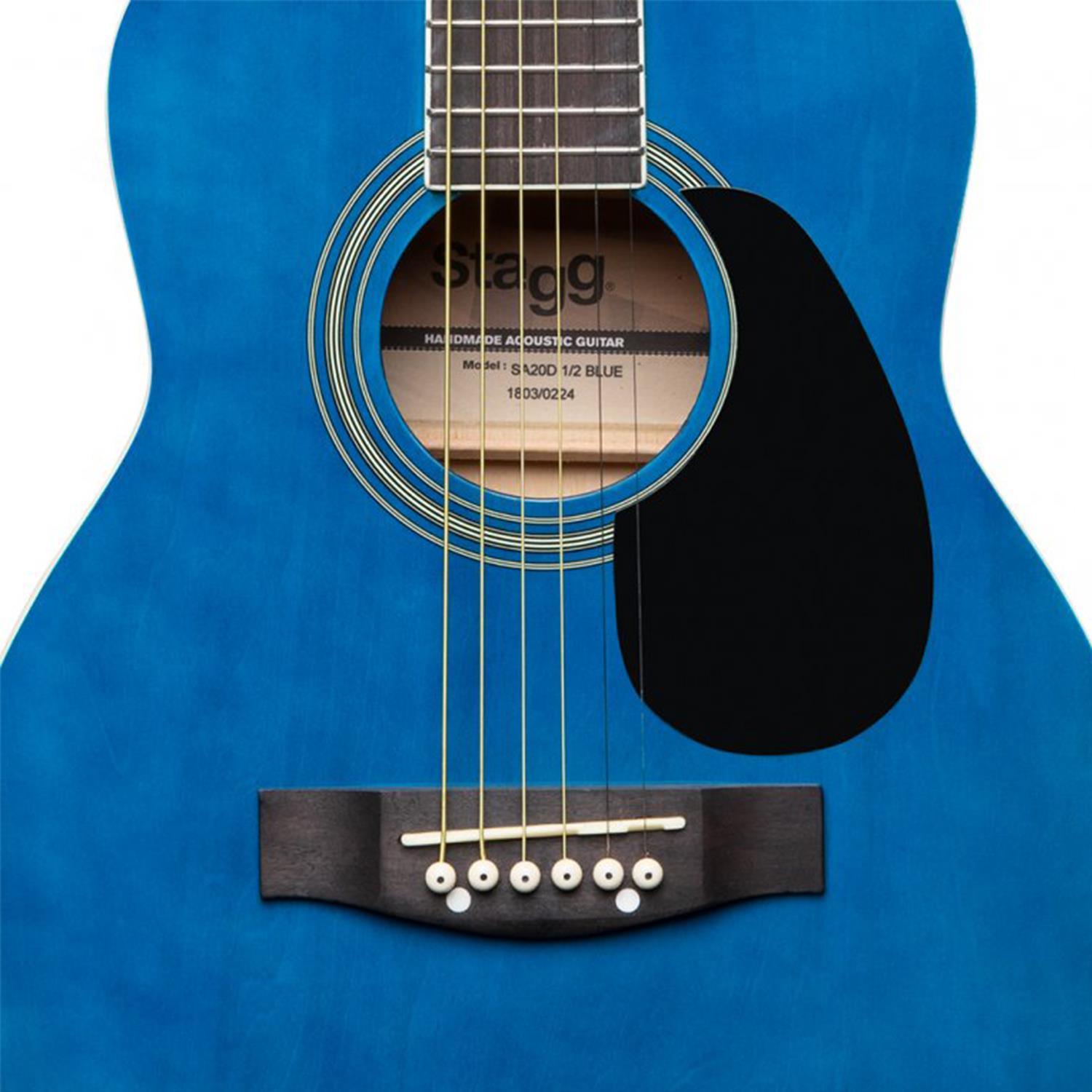 Stagg SA20D 1/2 BLUE 1/2 Blue Dreadnought Acoustic Guitar - DY Pro Audio