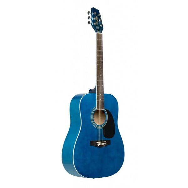Stagg SA20D BLUE Blue Dreadnought Acoustic Guitar with Basswood Top - DY Pro Audio