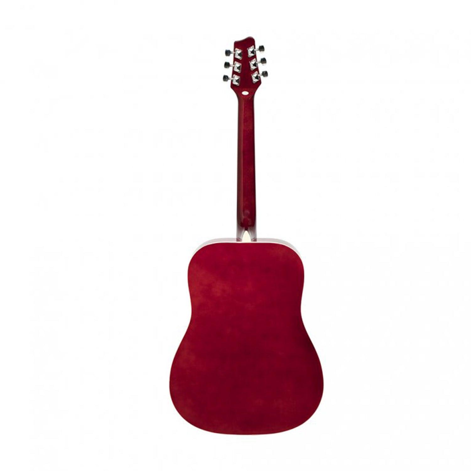 Stagg SA20D RED Red Dreadnought Acoustic Guitar with Basswood Top - DY Pro Audio