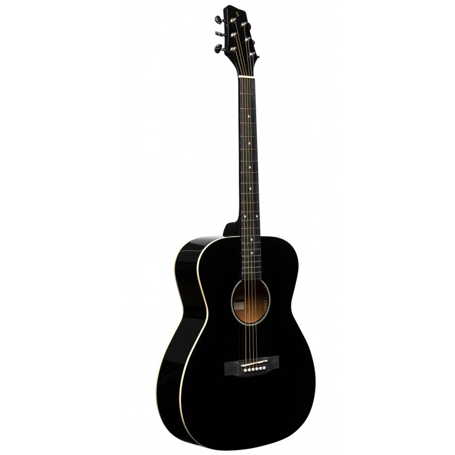 Stagg SA35 A-BK Black Auditorium Guitar with Basswood Top - DY Pro Audio