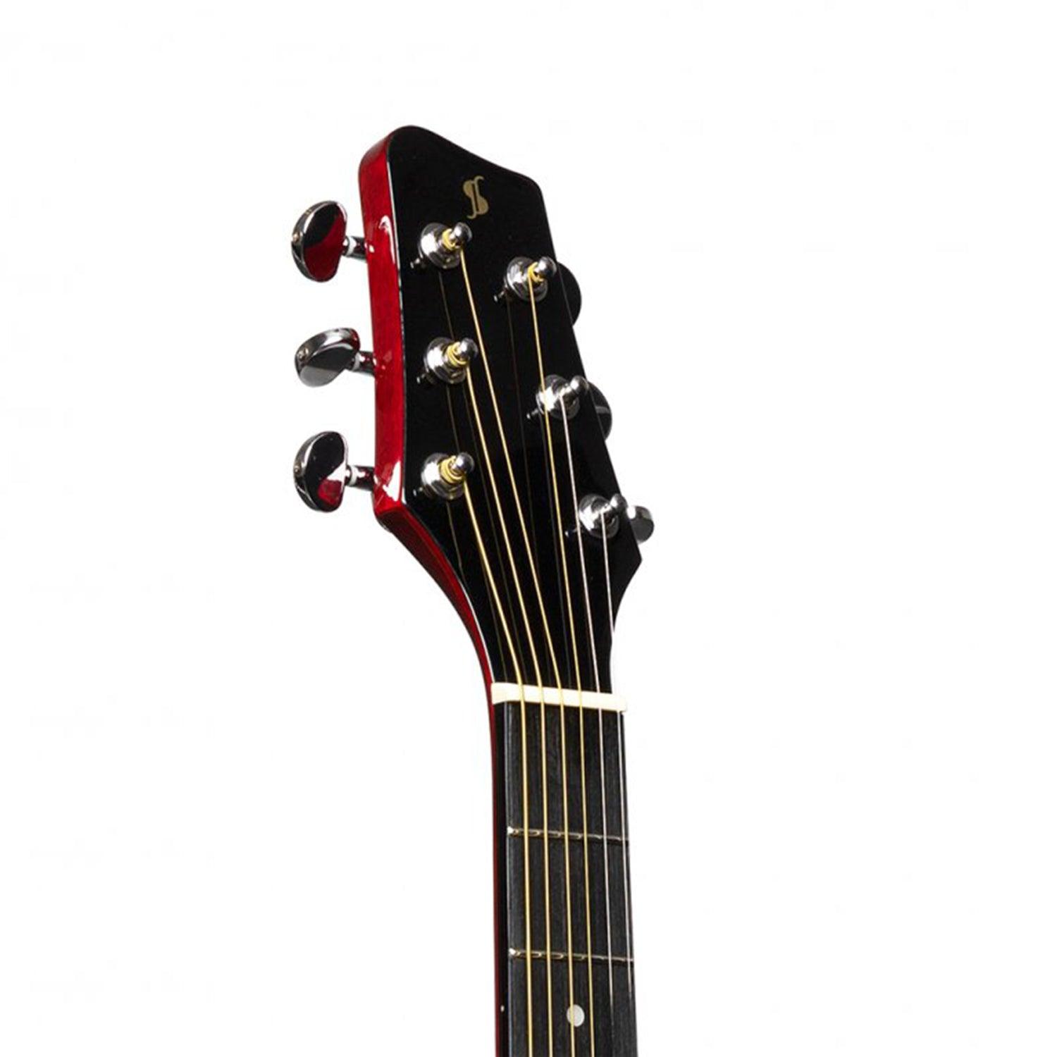 Stagg SA35 A-TR Red Auditorium Guitar with Basswood Top - DY Pro Audio