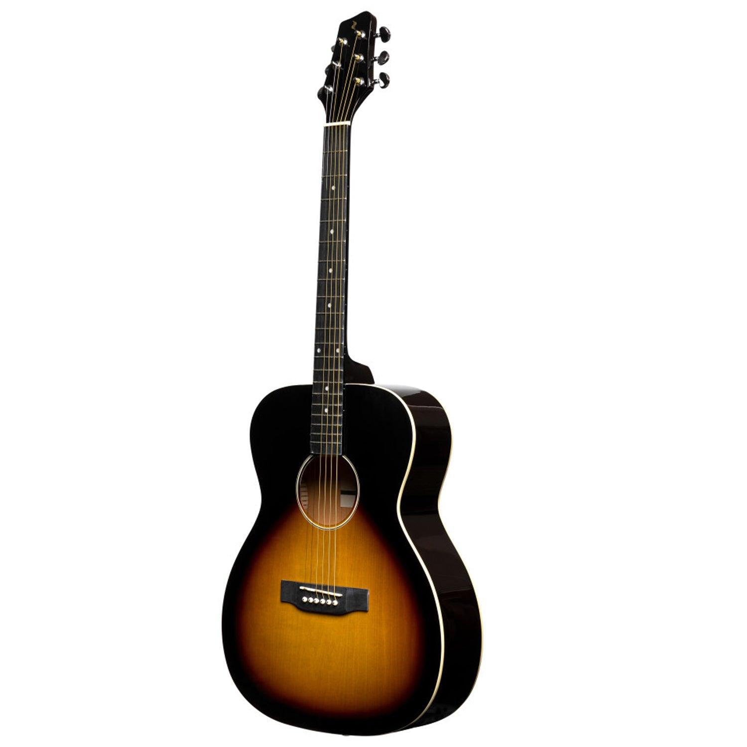 Stagg SA35 A-VS LH Sunburst Auditorium Guitar with Basswood Top Left Hand - DY Pro Audio