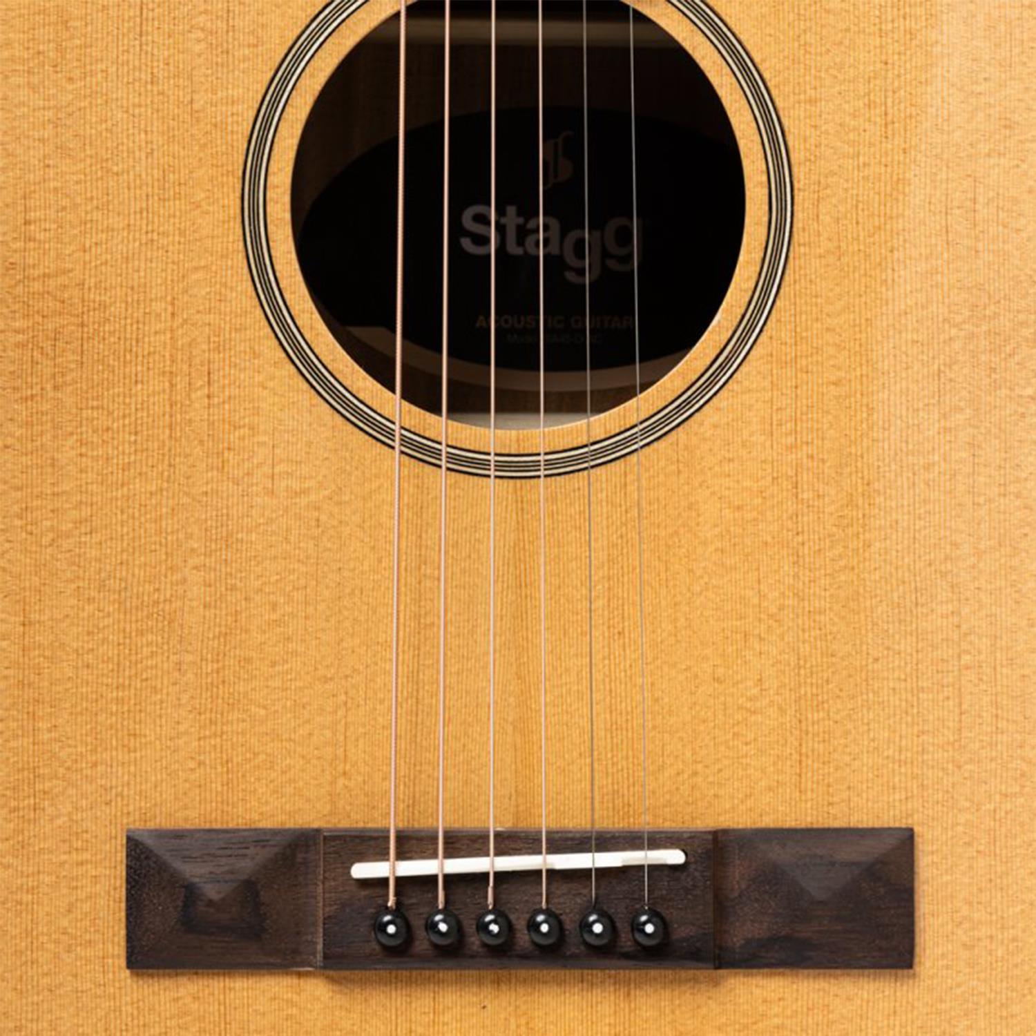 Stagg SA45 O-AC Series 45 Natural Orchestral Acoustic Guitar with Spruce Top - DY Pro Audio