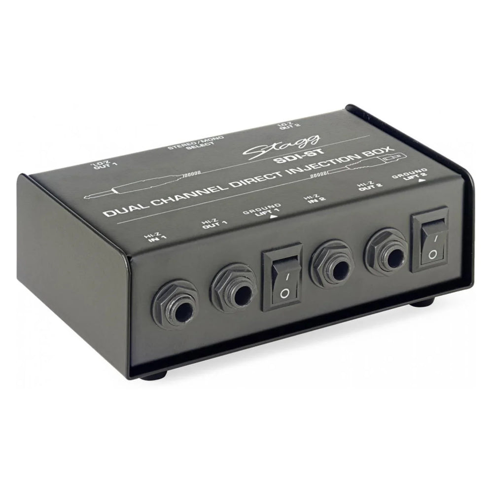 Stagg SDI-ST 2-Channel Passive DI Box with Mono/Stereo Switch - DY Pro Audio