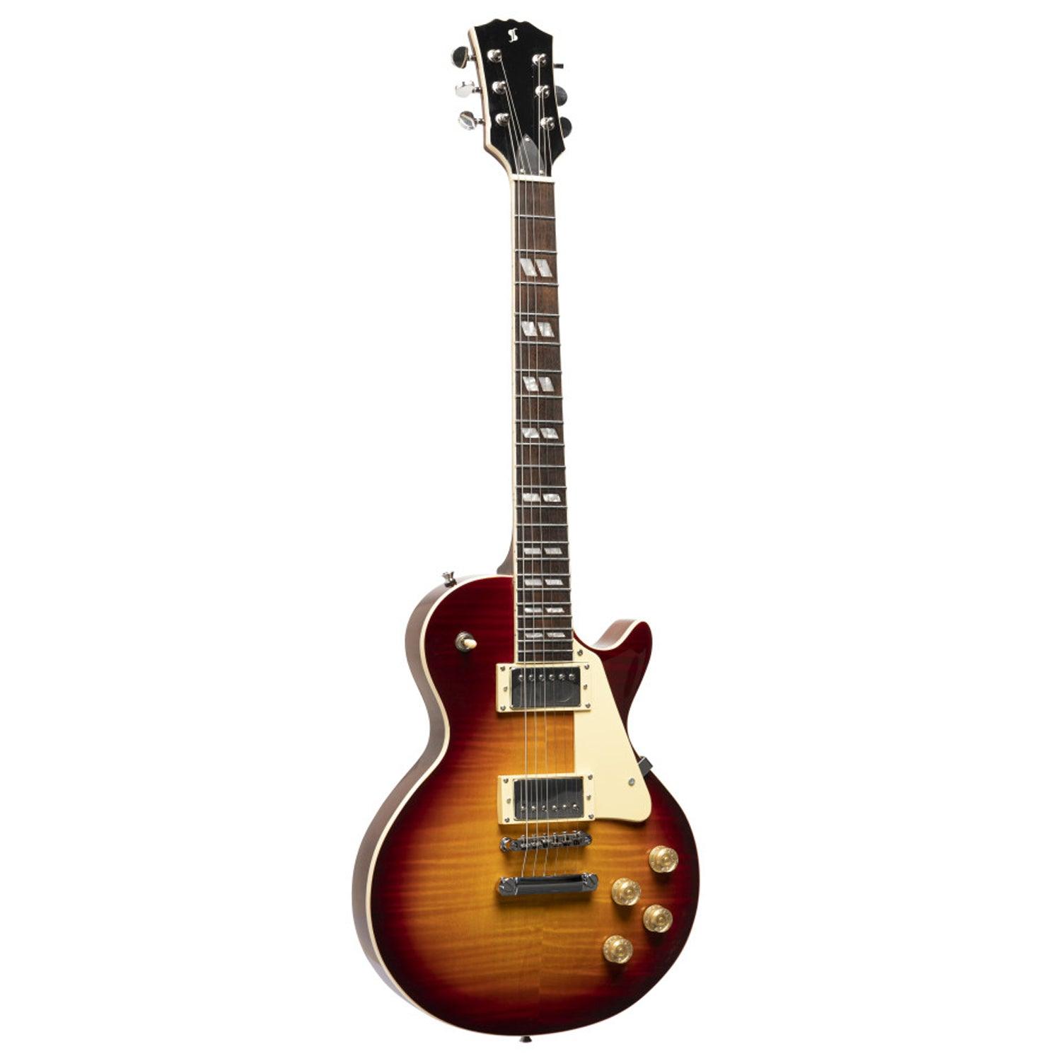 Stagg SEL-DLX DC BST Deluxe Series Electric Guitar solid Mahogany with AAA Flamed Maple Top - DY Pro Audio
