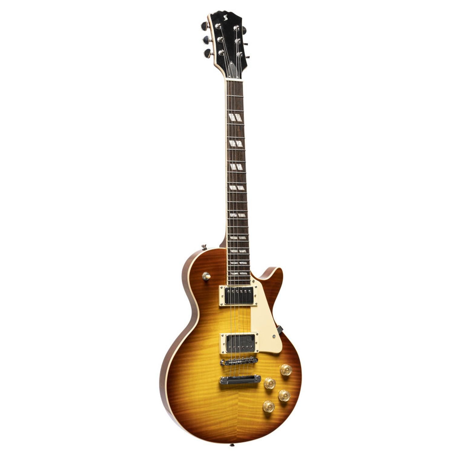 Stagg SEL-DLX TB BST Deluxe Series Electric Guitar solid Mahogany with AAA Flamed Maple Top - DY Pro Audio