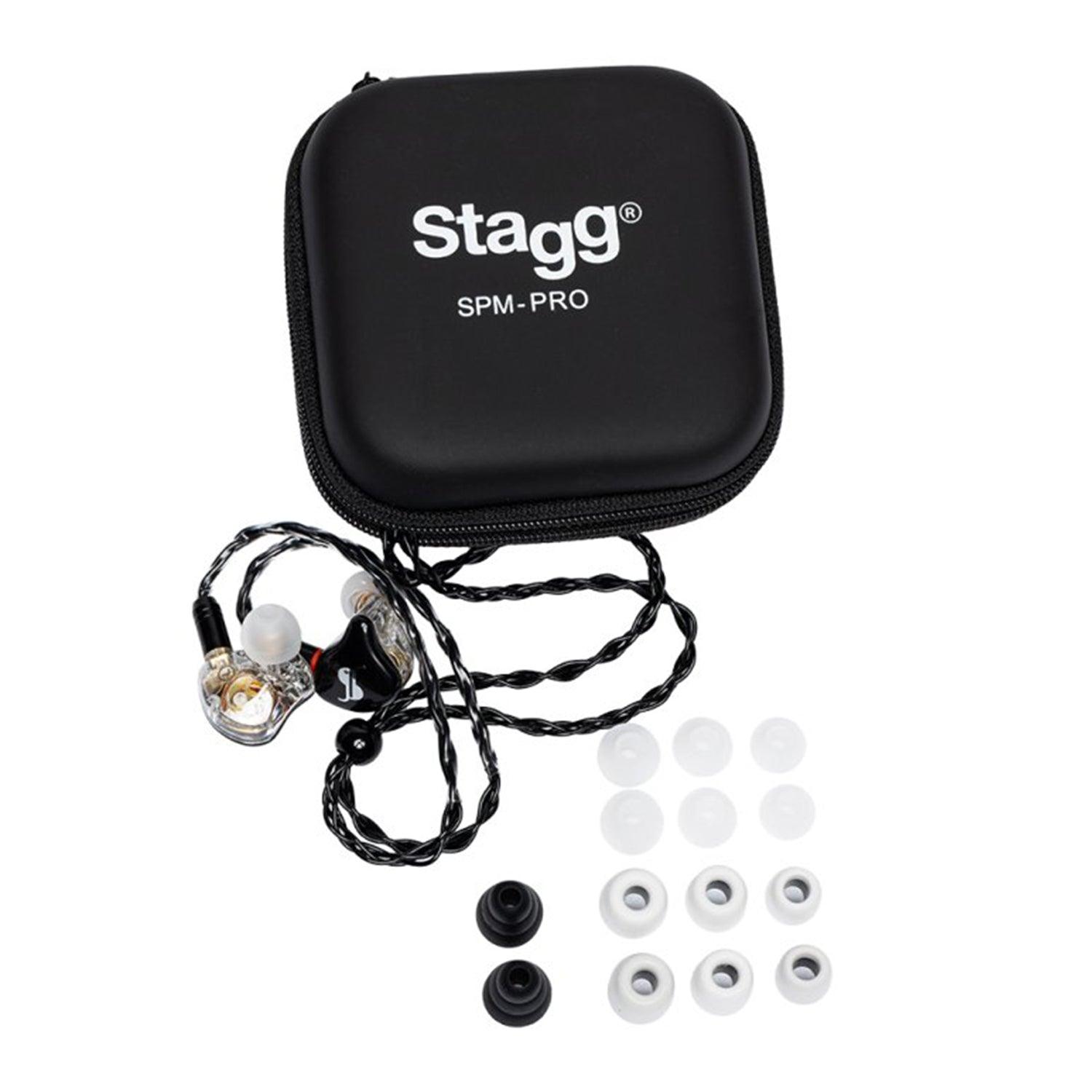 Stagg SPM-PRO BK Black Superior In Ear IEM Earphones with Premium Hybrid Transducers - DY Pro Audio