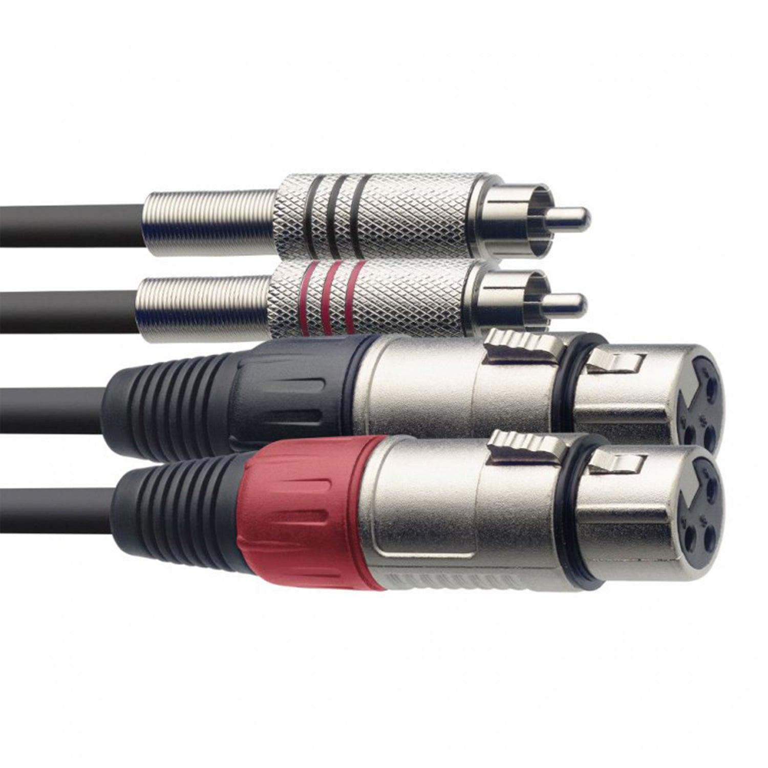 Stagg STC3CMXF Twin RCA Male to 2x XLR Female Cable - DY Pro Audio