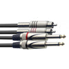 Stagg Twin 6.3mm 1/4" to Twin RCA/Phono Lead 1.5m | STC1,5PCM - DY Pro Audio