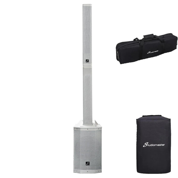 Studiomaster Direct 121MX White Column Array with Bags - DY Pro Audio