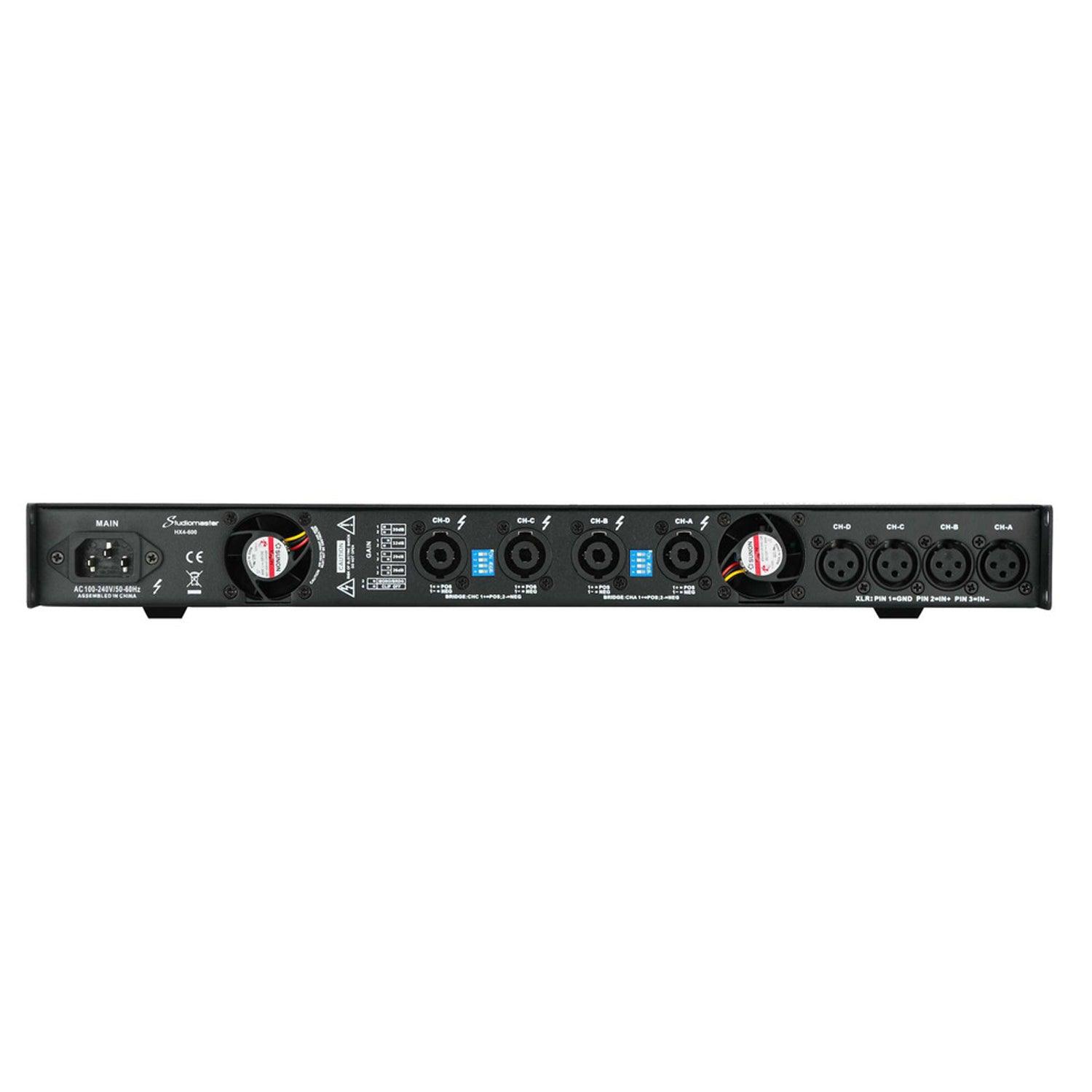 Studiomaster HX4 - 1400 4 X 595W 1U Power Amplifer - DY Pro Audio