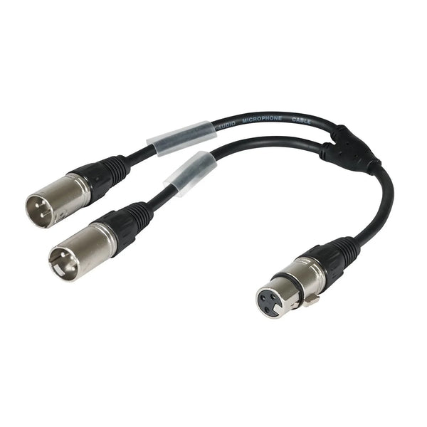 W - Audio 0.25m XLR Female - 2 x XLR Male Splitter Cable