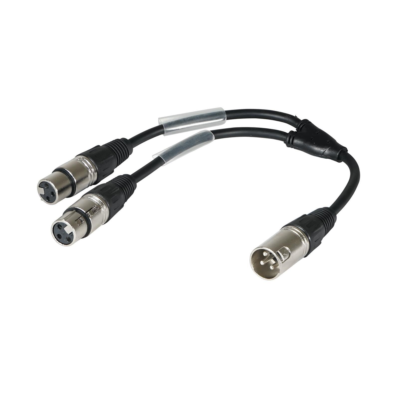 W-Audio 0.25m XLR Male - 2 x XLR Female Splitter Cable - DY Pro Audio