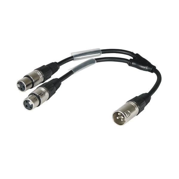 W - Audio 0.25m XLR Male - 2 x XLR Female Splitter Cable