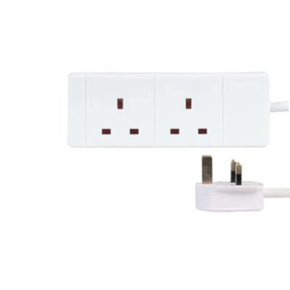 White 2 Gang 3m Extension Lead - DY Pro Audio