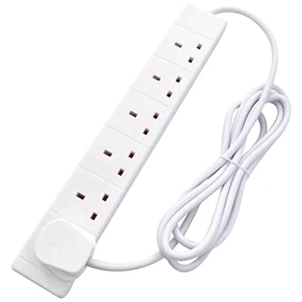 White 6 Gang 2m Extension Lead - DY Pro Audio