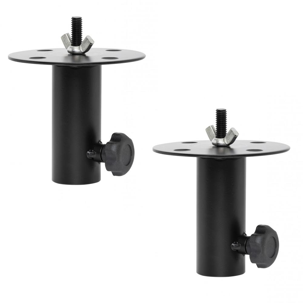 2 x 35mm Speaker Stand Lighting Support Adaptor Top Hat - DY Pro Audio