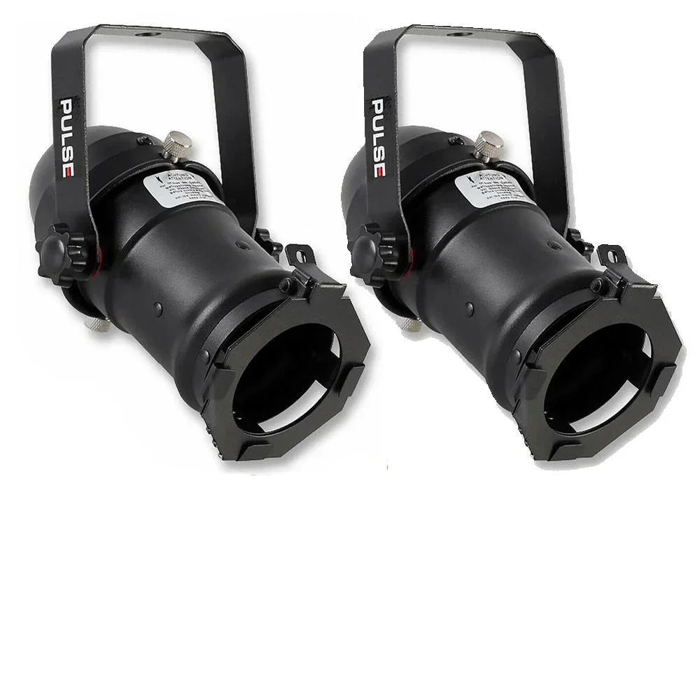 2 x Black Pulse PAR16 Birdie Can 12v Parcan Lantern DJ Stage Spotlight - DY Pro Audio