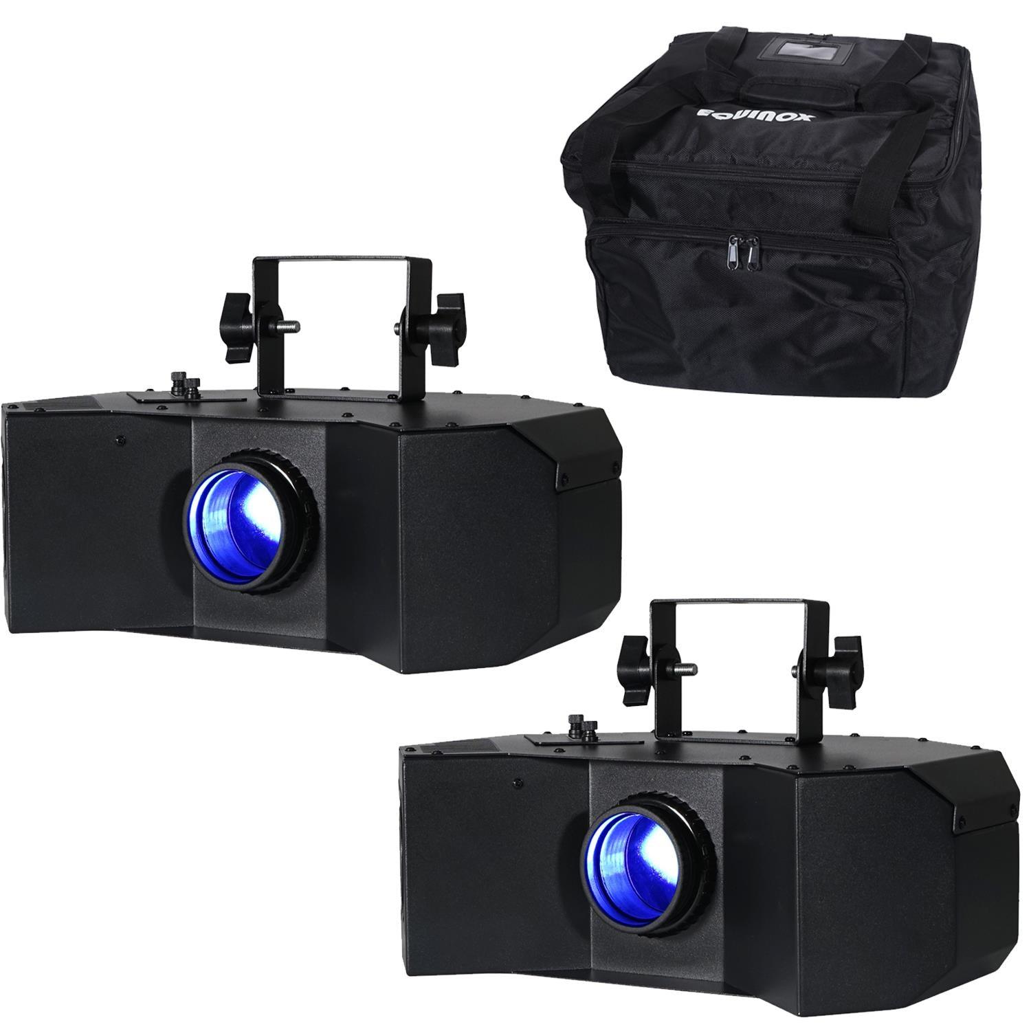 2 x Equinox Helix XP 150w Gobo Flower Black with Carry Bag - DY Pro Audio