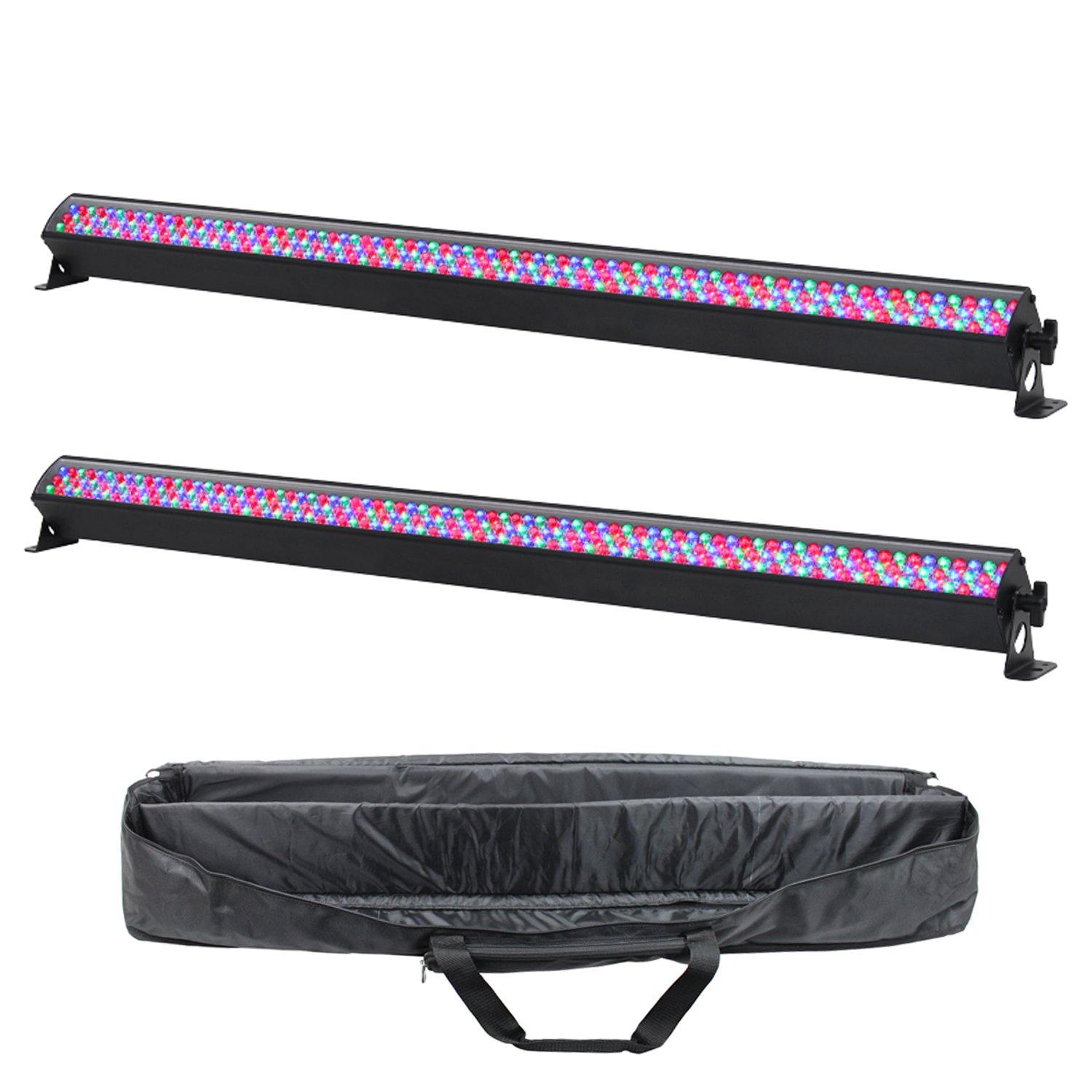 2 x Equinox LED RGB Power Batten Bars with Carry Bag - DY Pro Audio