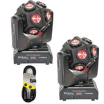 2 X Ibiza E-Cosmos 12 x 10w Retro LED Moving Head with DMX Cable - DY Pro Audio