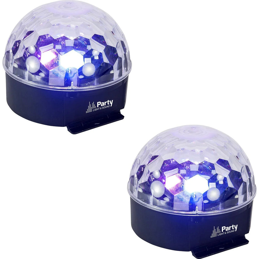 2 x Ibiza Light Astro 6 RGBWAV LED Mirrorball Light - DY Pro Audio