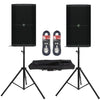 2 x Mackie Thump 212 Active Speaker With Stands & Cables Bundle