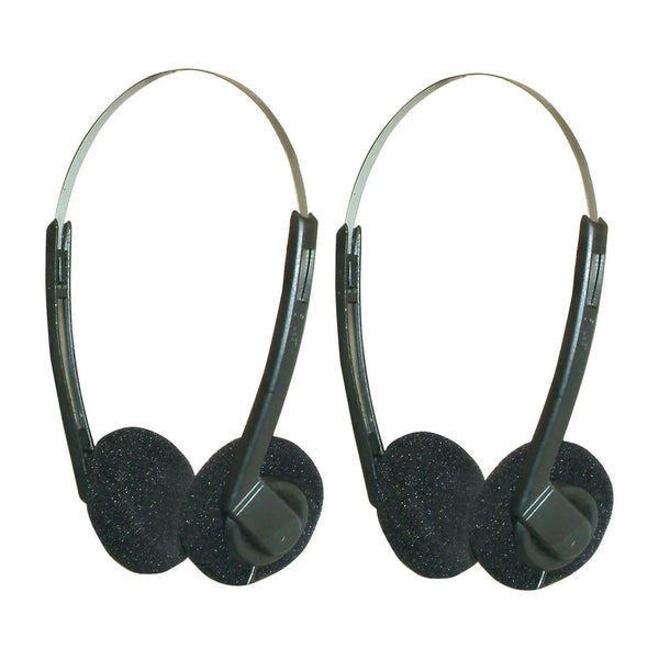 2 x Soundlab Lightweight Vintage Stereo Headphones with Black Pads