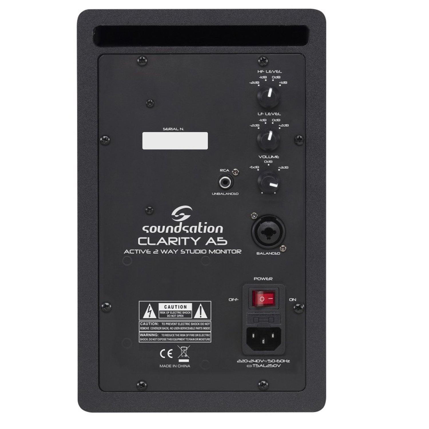 2 x Soundsation Clarirty A5 5.25" Studio Monitor Black - DY Pro Audio