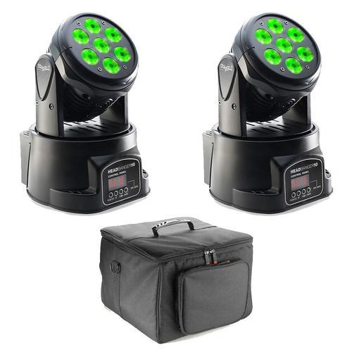 2 x Stagg Headbanger 10 Moving Heads with Carry Bag - DY Pro Audio