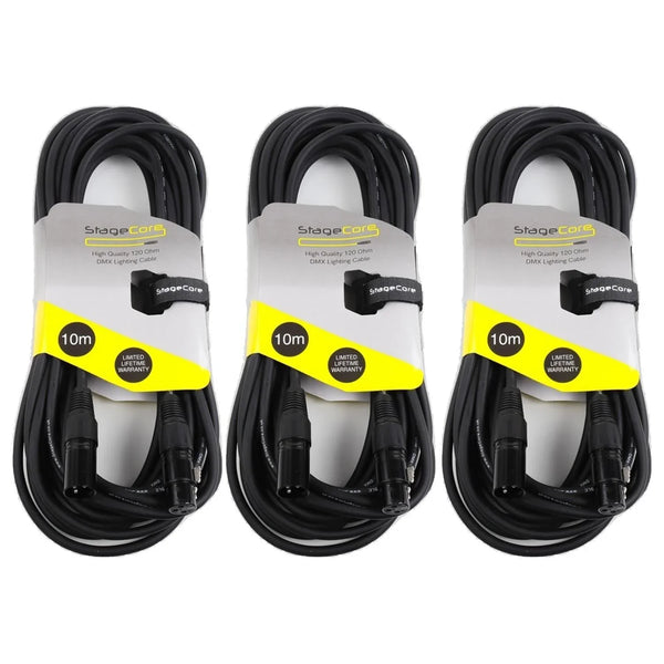 3 x StageCore 10M DMX Lead Cables