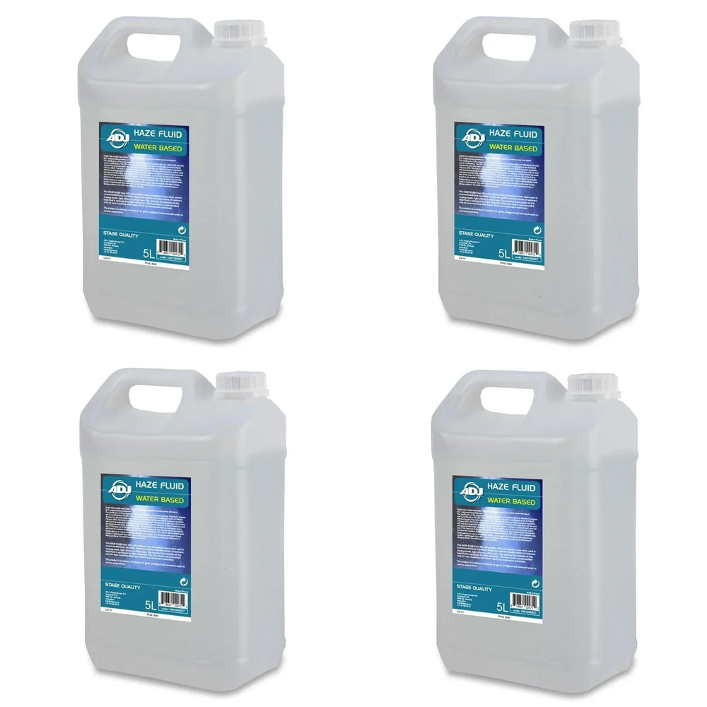 4 x ADJ Haze Fluid Water Based 5L for Hazer Machine 5 Litres - DY Pro Audio