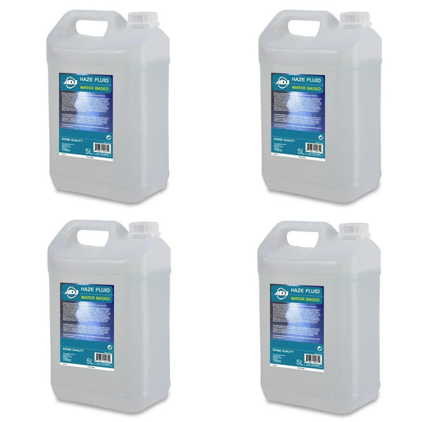 4 x ADJ Haze Fluid Water Based 5L for Hazer Machine 5 Litres - DY Pro Audio