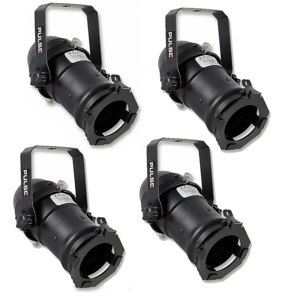 4 x Black Pulse PAR16 Birdie Can 12v Parcan Lantern DJ Stage Spotlight - DY Pro Audio