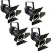 4 x Black Pulse PAR16 Birdie Can 230v Parcan Lantern DJ Spotlight WITH BARN DOORS