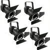 4 x Black Pulse PAR16 Birdie Can 230v Parcan Lantern DJ Spotlight WITH BARN DOORS