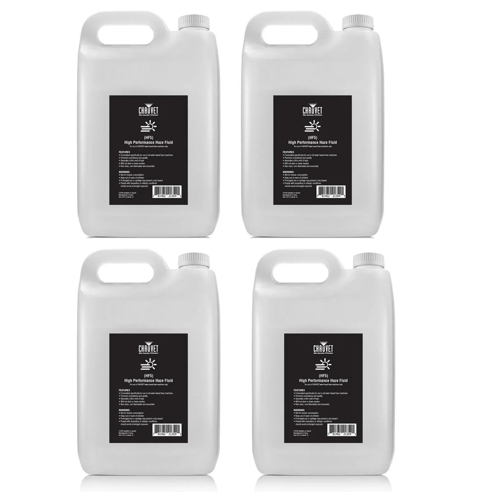 4 x Chauvet DJ High Performance Haze Fluid 5 Litres - DY Pro Audio