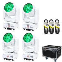 4 x Equinox 120 Zoom MKII White With Flight Case - DY Pro Audio