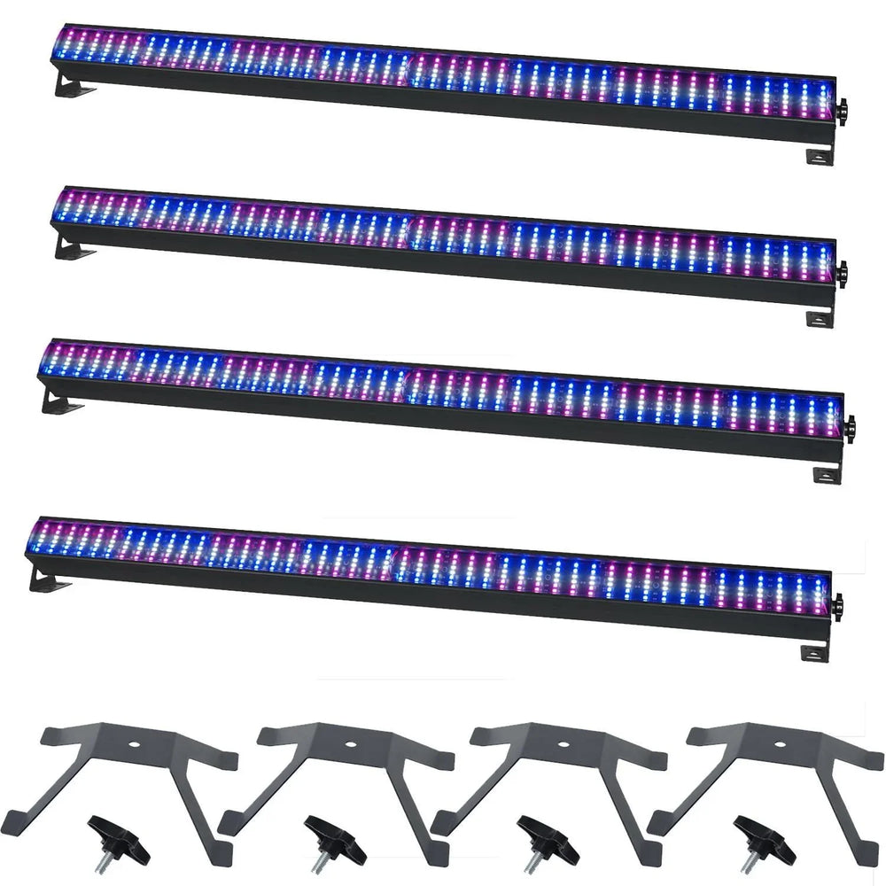 4 x Equinox Spectra Strobe Batten with Floor Standing Brackets - DY Pro Audio