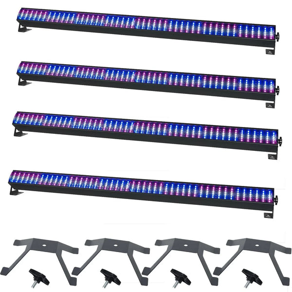 4 x Equinox Spectra Strobe Batten with Floor Standing Brackets