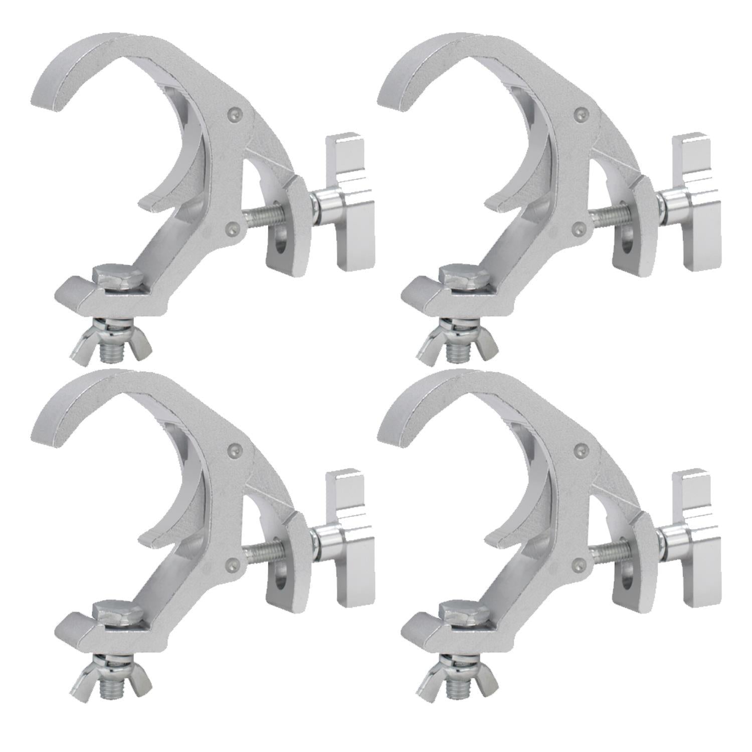 4 x Equinox TRC 30S Aluminium 30kg Silver Self Locking Easy Clamp - DY Pro Audio