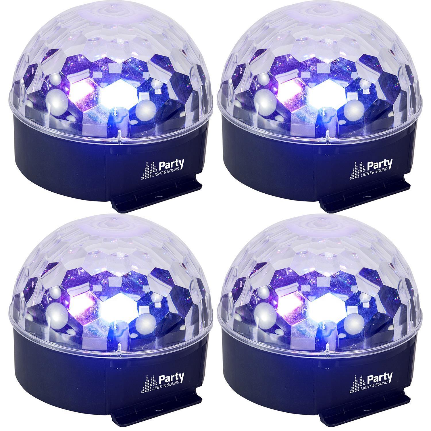 4 x Ibiza Light Astro 6 RGBWAV LED Mirrorball Light - DY Pro Audio